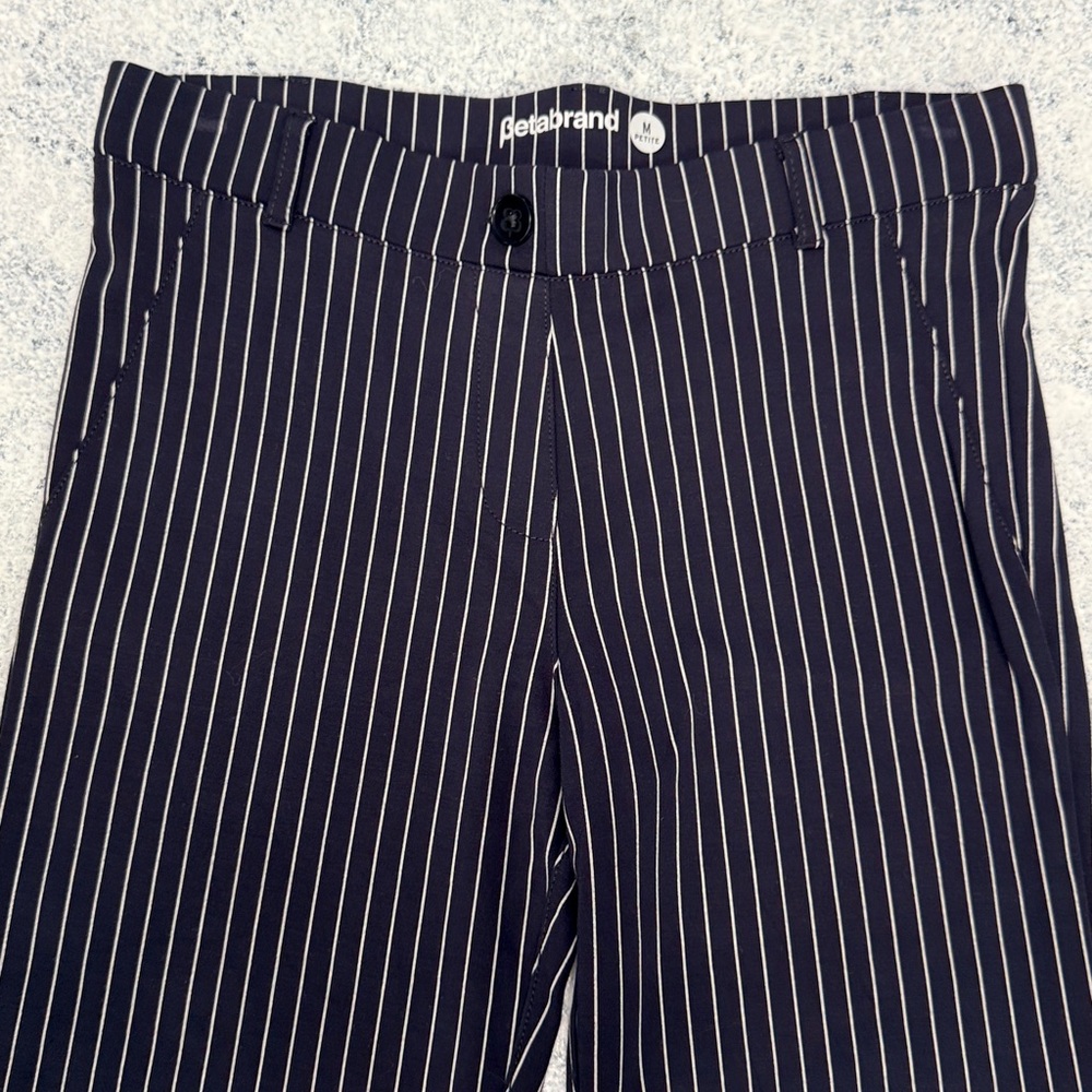 BETABRAND Navy Pinstripe Pants - Picture 4 of 4